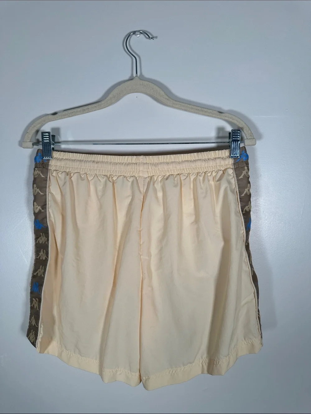 Kappa Mens Swim Shorts M Beige Logo Lightweight Drawstring Summer Beach NWT